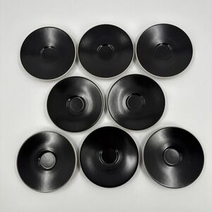 Sasaki Colorstone Matte Black Saucers Vignelli Designs‎ Set of 8 with Case